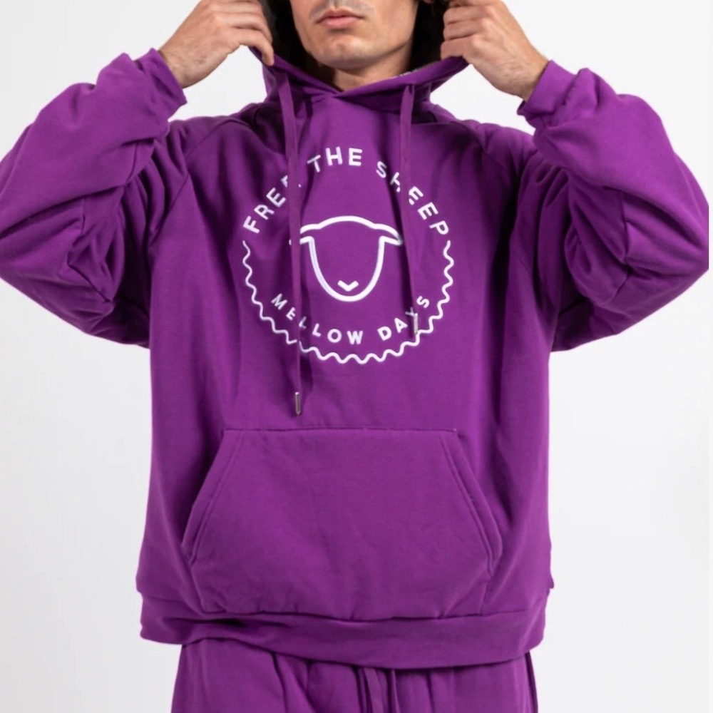Free The Sheep NWOT Purple Sherpa Lined Sky in You Hoodie‎ 3XL Mellow Days
